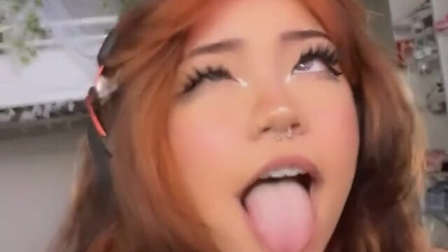 Angelicatlol Teasing Her Tongue And Big Boobs